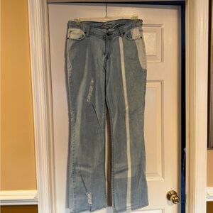 Trendy Light Blue Flare Jeans